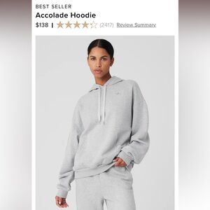 Alo accolade hoodie grey XS